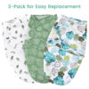 david's kids 100% Cotton 3 Pack Baby Swaddle Wrap for 0-3 Months, Soft Breathable Swaddle Blanket for Newborn Infant, Adjustable Baby Wrap Sleep Sacks for Girls, Newborn Essentials, Floral