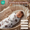 david's kids 100% Cotton 3 Pack Baby Swaddle Wrap for 0-3 Months, Soft Breathable Swaddle Blanket for Newborn Infant, Adjustable Baby Wrap Sleep Sacks for Girls, Newborn Essentials, Floral