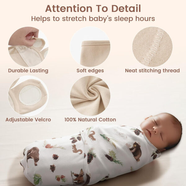 david's kids 100% Cotton 3 Pack Baby Swaddle Wrap for 0-3 Months, Soft Breathable Swaddle Blanket for Newborn Infant, Adjustable Baby Wrap Sleep Sacks for Girls, Newborn Essentials, Floral