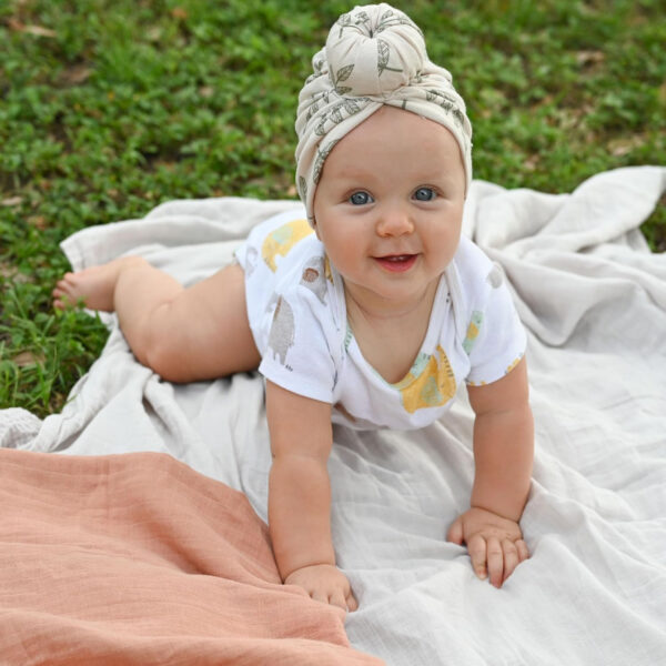 Muslin Swaddle Blankets for Boys and Girls, Soft Cotton Baby Swaddle Blankets for Unisex, 47 X 47 inches Muslin Swaddles, 4 Pack Leaves & Warmth Colors