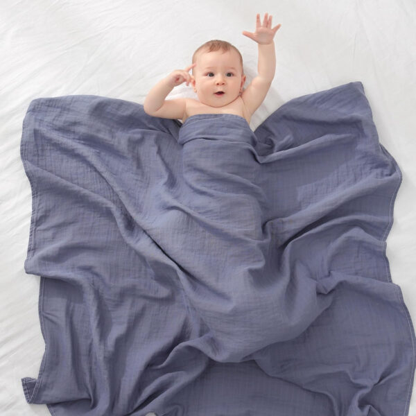 Muslin Swaddle Blankets for Boys and Girls, Soft Cotton Baby Swaddle Blankets for Unisex, 47 X 47 inches Muslin Swaddles, 4 Pack Leaves & Warmth Colors