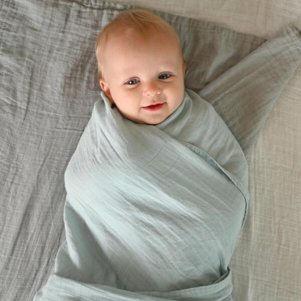 Muslin Swaddle Blankets for Boys and Girls, Soft Cotton Baby Swaddle Blankets for Unisex, 47 X 47 inches Muslin Swaddles, 4 Pack Leaves & Warmth Colors