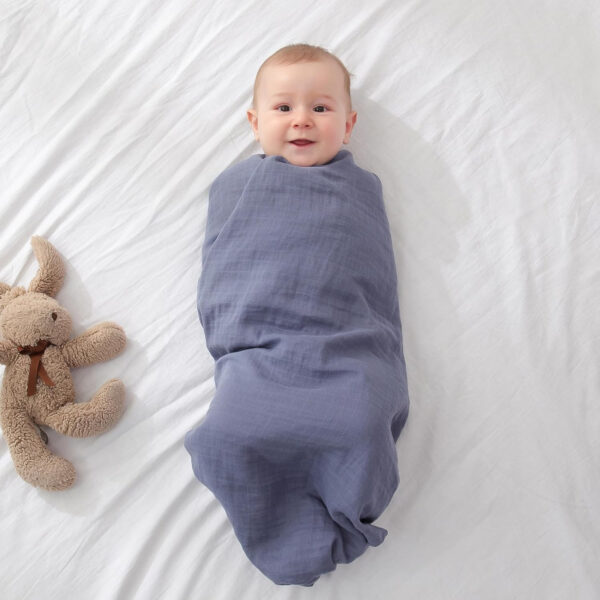 Muslin Swaddle Blankets for Boys and Girls, Soft Cotton Baby Swaddle Blankets for Unisex, 47 X 47 inches Muslin Swaddles, 4 Pack Leaves & Warmth Colors