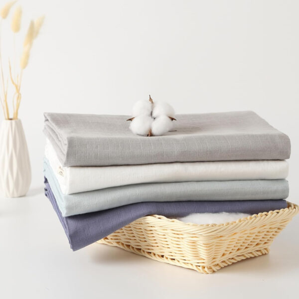 Muslin Swaddle Blankets for Boys and Girls, Soft Cotton Baby Swaddle Blankets for Unisex, 47 X 47 inches Muslin Swaddles, 4 Pack Leaves & Warmth Colors