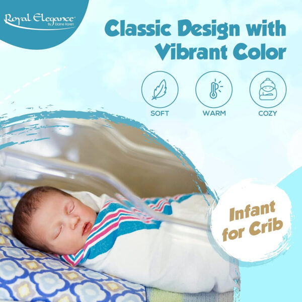 688b94306c4f7c0b12dbe5057e1fe79b4b64ce6818d53c27a8689.jpg Elaine Karen 6 Pack Flannel Unisex Hospital Receiving Blankets - 100% Cotton, for Girl or boy, Newborn Swaddle Wrap Baby Blanket Throw, Soft, Warm, Cozy, Infant for Crib, Stroller, 30x40