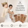 Muslin Swaddle Blankets - 4 Pack | Muslin Baby Blanket for Newborn Boy/Girl | Soft&Breathable Receiving Blankets | Newborn Swaddle Blanket (47" x 47")| Baby Essentials,Registry & Gift- Desert Dreams