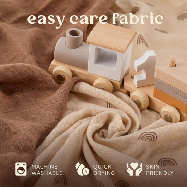 Muslin Swaddle Blankets - 4 Pack | Muslin Baby Blanket for Newborn Boy/Girl | Soft&Breathable Receiving Blankets | Newborn Swaddle Blanket (47" x 47")| Baby Essentials,Registry & Gift- Desert Dreams