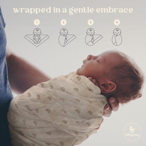 Muslin Swaddle Blankets - 4 Pack | Muslin Baby Blanket for Newborn Boy/Girl | Soft&Breathable Receiving Blankets | Newborn Swaddle Blanket (47" x 47")| Baby Essentials,Registry & Gift- Desert Dreams