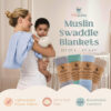 Muslin Swaddle Blankets - 4 Pack | Muslin Baby Blanket for Newborn Boy/Girl | Soft&Breathable Receiving Blankets | Newborn Swaddle Blanket (47" x 47")| Baby Essentials,Registry & Gift- Desert Dreams