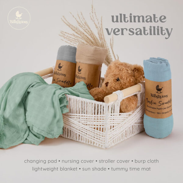 Muslin Swaddle Blankets - 4 Pack | Muslin Baby Blanket for Newborn Boy/Girl | Soft&Breathable Receiving Blankets | Newborn Swaddle Blanket (47" x 47")| Baby Essentials,Registry & Gift- Desert Dreams