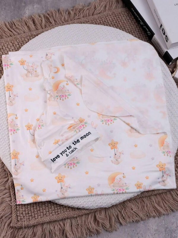 Ylsteed Baby Swaddle Blanket and Headband Set, Newborn Receiving Blanket Swaddle Wrap for Girls and Boys, Swaddling Blankets Neutral for Newborn， Soft and Skin-Friendly 32 * 32 inches (Blue Leaves)