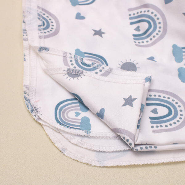 Ylsteed Baby Swaddle Blanket and Headband Set, Newborn Receiving Blanket Swaddle Wrap for Girls and Boys, Swaddling Blankets Neutral for Newborn， Soft and Skin-Friendly 32 * 32 inches (Blue Leaves)