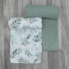 Organic Baby Muslin Swaddle Blankets for Boy or Girl - Eucalyptus Leaves and Sage Swaddling Blanket 2 Pack - Soft Muslin, XLarge and Breathable, Boho Baby, 47" X 47"