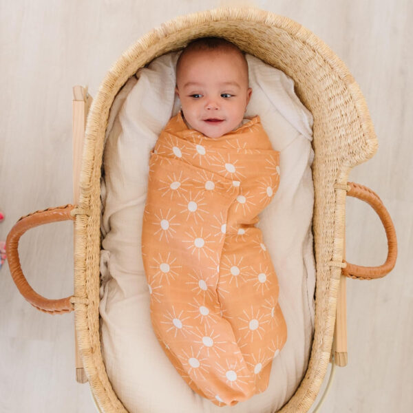 Organic Baby Muslin Swaddle Blankets for Boy or Girl - Eucalyptus Leaves and Sage Swaddling Blanket 2 Pack - Soft Muslin, XLarge and Breathable, Boho Baby, 47" X 47"