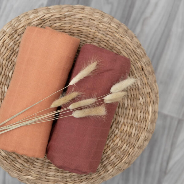 Organic Baby Muslin Swaddle Blankets for Boy or Girl - Eucalyptus Leaves and Sage Swaddling Blanket 2 Pack - Soft Muslin, XLarge and Breathable, Boho Baby, 47" X 47"