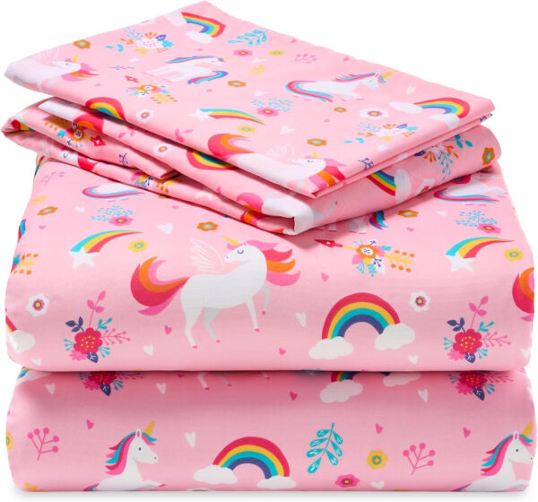688b9cd68d4f28e2302d8b82a41a13f0ff6395a479d3f4423aa92.jpg Joiedomi Kids Twin Sheet Set Unicorn - 3 Piece Soft Microfiber Bed Sheets - Deep Pocket Wrinkle Free, Cozy Toddler Bedding Set, Fade Resistant Breathable for Boys Girls Teens