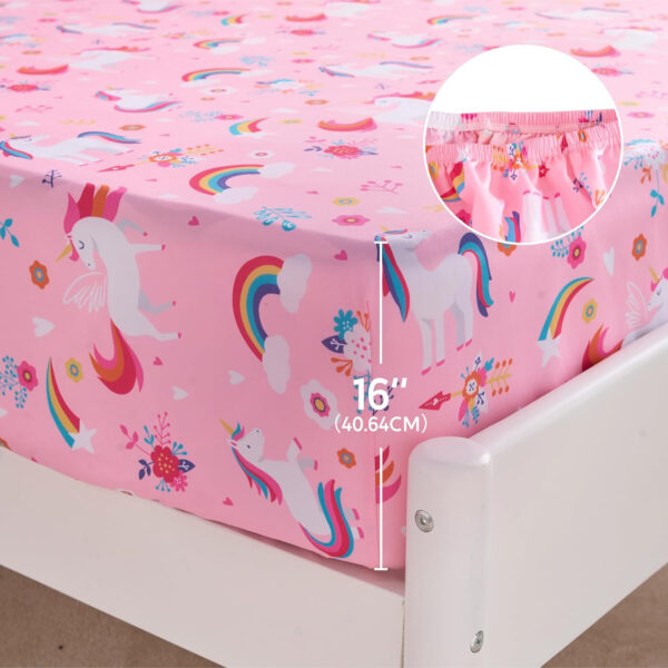 688b9cdcd8f2ff4e788b27897de3996c144bec3e234a1a3c172ad.jpg Joiedomi Kids Twin Sheet Set Unicorn - 3 Piece Soft Microfiber Bed Sheets - Deep Pocket Wrinkle Free, Cozy Toddler Bedding Set, Fade Resistant Breathable for Boys Girls Teens