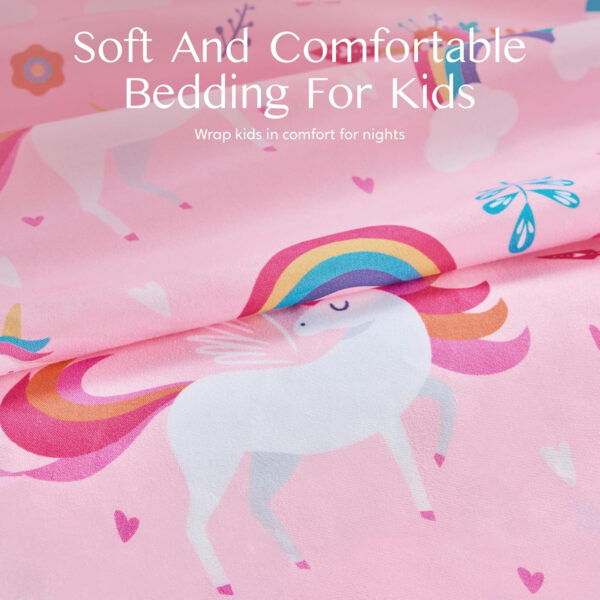 688b9ce023851f03ecfe695f72631f6f0a0e97e7d5165c5ad2eeb.jpg Joiedomi Kids Twin Sheet Set Unicorn - 3 Piece Soft Microfiber Bed Sheets - Deep Pocket Wrinkle Free, Cozy Toddler Bedding Set, Fade Resistant Breathable for Boys Girls Teens