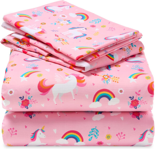 688b9ce17148bd728c4048330be9d0f0a80cd4df5429876150750.jpg Joiedomi Kids Twin Sheet Set Unicorn - 3 Piece Soft Microfiber Bed Sheets - Deep Pocket Wrinkle Free, Cozy Toddler Bedding Set, Fade Resistant Breathable for Boys Girls Teens