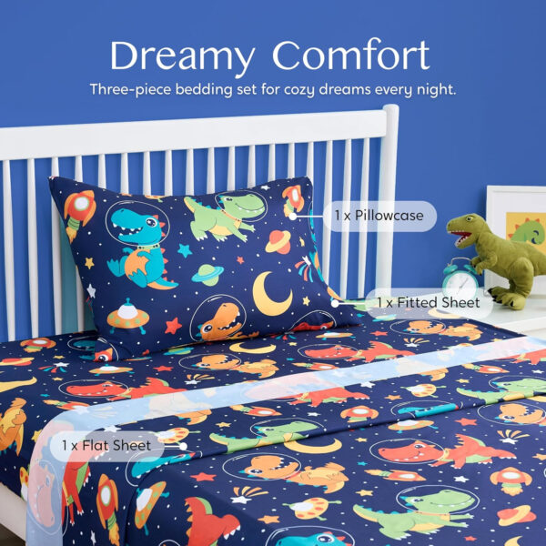 688b9d001ddd64288d6b0d74924d9a5e799dfa184355780d21227.jpg Joiedomi Kids Twin Sheet Set Unicorn - 3 Piece Soft Microfiber Bed Sheets - Deep Pocket Wrinkle Free, Cozy Toddler Bedding Set, Fade Resistant Breathable for Boys Girls Teens