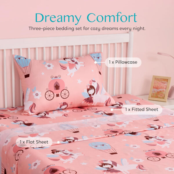 688b9d246a03cf3165fd0e0de3fa2d6318e7fbc8047325a0a4840.jpg Joiedomi Kids Twin Sheet Set Unicorn - 3 Piece Soft Microfiber Bed Sheets - Deep Pocket Wrinkle Free, Cozy Toddler Bedding Set, Fade Resistant Breathable for Boys Girls Teens