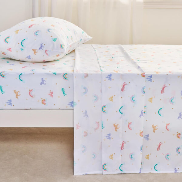 688b9d2e87d40977a0595b163cb710464d25d60b88f0f07db61ca.jpg Joiedomi Kids Twin Sheet Set Unicorn - 3 Piece Soft Microfiber Bed Sheets - Deep Pocket Wrinkle Free, Cozy Toddler Bedding Set, Fade Resistant Breathable for Boys Girls Teens