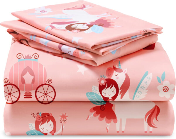 688b9d38239edbd1c40c80db12405a9d334b7d97dde8f0a435c84.jpg Joiedomi Kids Twin Sheet Set Unicorn - 3 Piece Soft Microfiber Bed Sheets - Deep Pocket Wrinkle Free, Cozy Toddler Bedding Set, Fade Resistant Breathable for Boys Girls Teens