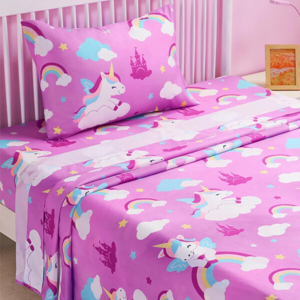 688b9d42a788bfe601632fcd53152efb7efe05d0ae7fe7b083410.jpg Joiedomi Kids Twin Sheet Set Unicorn - 3 Piece Soft Microfiber Bed Sheets - Deep Pocket Wrinkle Free, Cozy Toddler Bedding Set, Fade Resistant Breathable for Boys Girls Teens