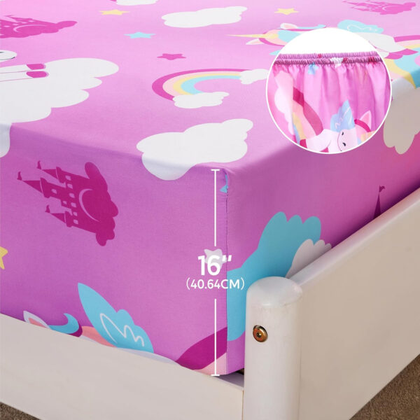 688b9d44a33eea1ae7ec72d83833a578e4fb251ded22a6a2a533f.jpg Joiedomi Kids Twin Sheet Set Unicorn - 3 Piece Soft Microfiber Bed Sheets - Deep Pocket Wrinkle Free, Cozy Toddler Bedding Set, Fade Resistant Breathable for Boys Girls Teens