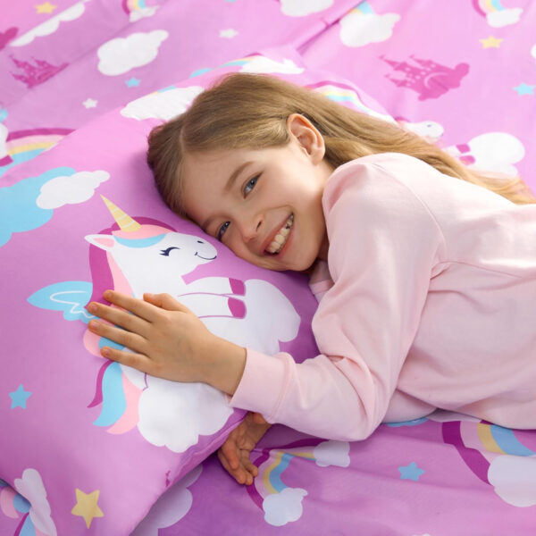 688b9d4773670bc16531a935945587c5fb59bc8784ad91ddbc776.jpg Joiedomi Kids Twin Sheet Set Unicorn - 3 Piece Soft Microfiber Bed Sheets - Deep Pocket Wrinkle Free, Cozy Toddler Bedding Set, Fade Resistant Breathable for Boys Girls Teens