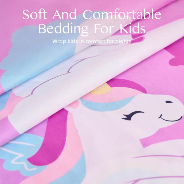 688b9d490dfe328a581668c6c6b6ff66862def372434f24da4ad1.jpg Joiedomi Kids Twin Sheet Set Unicorn - 3 Piece Soft Microfiber Bed Sheets - Deep Pocket Wrinkle Free, Cozy Toddler Bedding Set, Fade Resistant Breathable for Boys Girls Teens