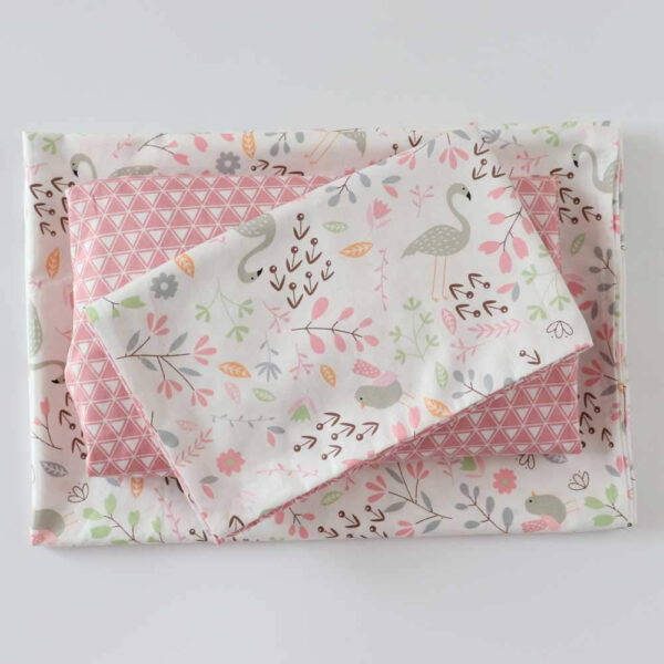 688b9d7ad3fc1b6b761760fcc901ddc0e790fd6282ce416d88c2c.jpg 100% Cotton Crib Bedding Set for Baby Boys Girls,3 Pcs Baby Bed Linen Include Duvet Cover,Fitted Sheet,Pillowcase,Nursery Decoration,No Filler(Pink)