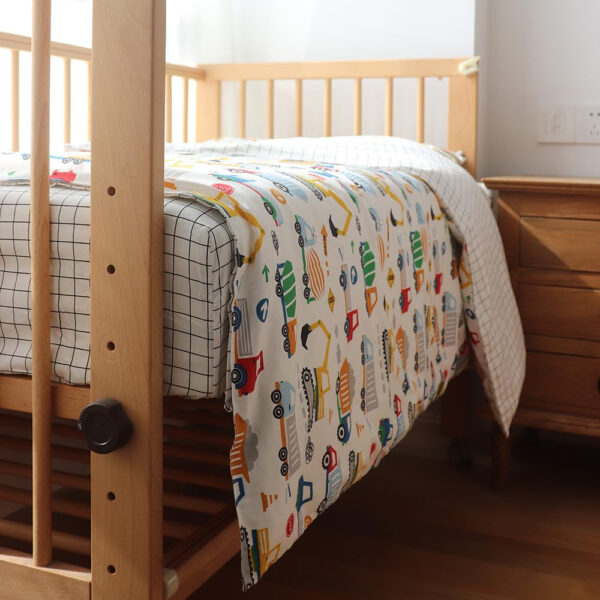 688b9d8f15147d96196e5be0e5433e78f187f39dfac08c5ebb900.jpg 100% Cotton Crib Bedding Set for Baby Boys Girls,3 Pcs Baby Bed Linen Include Duvet Cover,Fitted Sheet,Pillowcase,Nursery Decoration,No Filler(Pink)