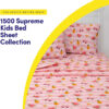 1500 Supreme Kids Bed Sheet Collection - Twin Sheets Bed Sheets Kids Bedding Sets for Girls Boys Toddlers with Fitted, Flat, and Pillowcase, Twin, Summer Fun Pink
