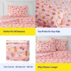 1500 Supreme Kids Bed Sheet Collection - Twin Sheets Bed Sheets Kids Bedding Sets for Girls Boys Toddlers with Fitted, Flat, and Pillowcase, Twin, Summer Fun Pink