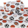 Linen Plus Sheet Set for Teens Kids Sports Soccer Basketball Football Baseball White Orange Brown Black Flat Sheet and Fitted Sheet and Pillow Case Twin Size New