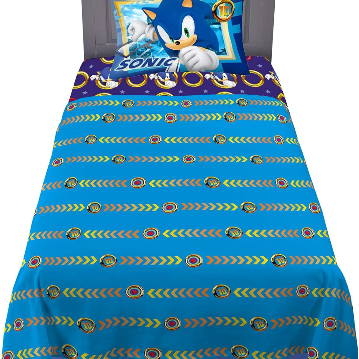 Franco Kids Bedding Super Soft Microfiber Sheet Set, Twin, Sonic The Hedgehog, Anime