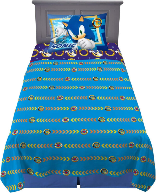 Franco Kids Bedding Super Soft Microfiber Sheet Set, Twin, Sonic The Hedgehog, Anime
