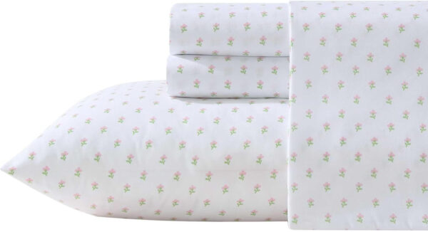 Laura Ashley - Kids Sheet Set, Ultra-Soft & Breathable Toddler Bedding with Matching Pillowcases, Wrinkle-Resistant, Ideal Boy Room Essentials (Wood Violet Green, Twin)