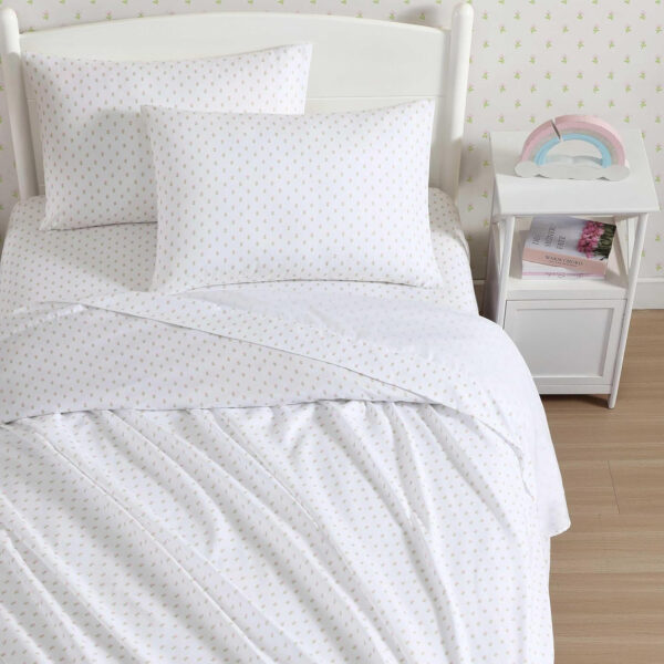 Laura Ashley - Kids Sheet Set, Ultra-Soft & Breathable Toddler Bedding with Matching Pillowcases, Wrinkle-Resistant, Ideal Boy Room Essentials (Wood Violet Green, Twin)