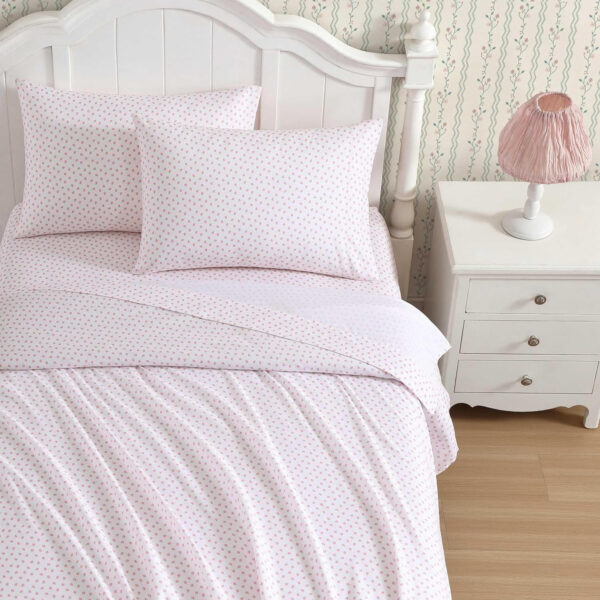 Laura Ashley - Kids Sheet Set, Ultra-Soft & Breathable Toddler Bedding with Matching Pillowcases, Wrinkle-Resistant, Ideal Boy Room Essentials (Wood Violet Green, Twin)