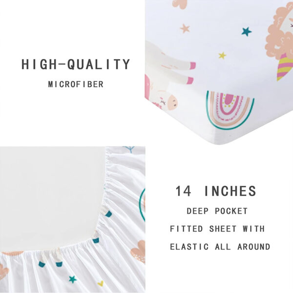 Unicorn Fitted Sheet Set Twin Size Pink Flower Rainbow Bedding Set for Girls Cute Star Multi-Colour Sheet Microfiber Kids Twin Sheets with 1 Pillowcases Girls Sheets