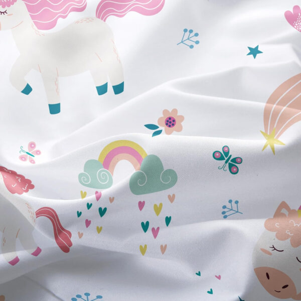 Unicorn Fitted Sheet Set Twin Size Pink Flower Rainbow Bedding Set for Girls Cute Star Multi-Colour Sheet Microfiber Kids Twin Sheets with 1 Pillowcases Girls Sheets