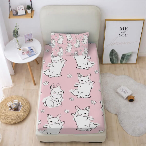 Unicorn Fitted Sheet Set Twin Size Pink Flower Rainbow Bedding Set for Girls Cute Star Multi-Colour Sheet Microfiber Kids Twin Sheets with 1 Pillowcases Girls Sheets