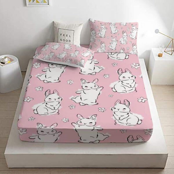 Unicorn Fitted Sheet Set Twin Size Pink Flower Rainbow Bedding Set for Girls Cute Star Multi-Colour Sheet Microfiber Kids Twin Sheets with 1 Pillowcases Girls Sheets