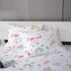 Unicorn Fitted Sheet Set Twin Size Pink Flower Rainbow Bedding Set for Girls Cute Star Multi-Colour Sheet Microfiber Kids Twin Sheets with 1 Pillowcases Girls Sheets