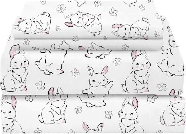 Unicorn Fitted Sheet Set Twin Size Pink Flower Rainbow Bedding Set for Girls Cute Star Multi-Colour Sheet Microfiber Kids Twin Sheets with 1 Pillowcases Girls Sheets