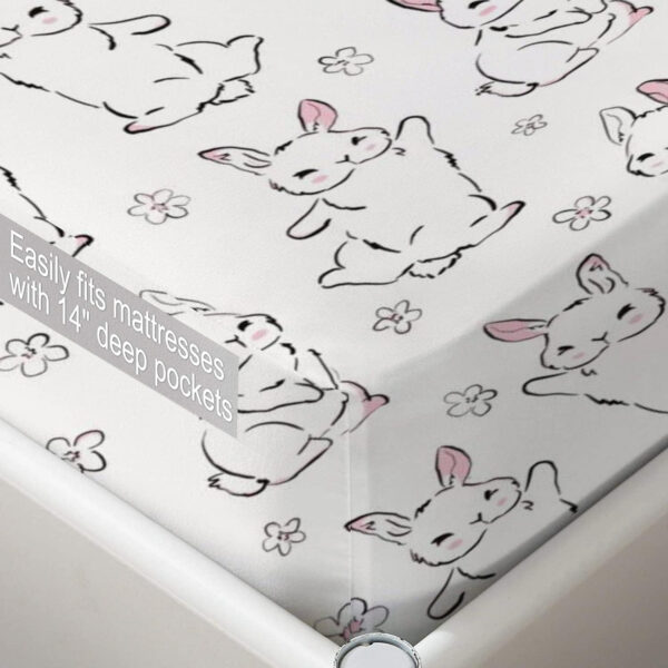 Unicorn Fitted Sheet Set Twin Size Pink Flower Rainbow Bedding Set for Girls Cute Star Multi-Colour Sheet Microfiber Kids Twin Sheets with 1 Pillowcases Girls Sheets