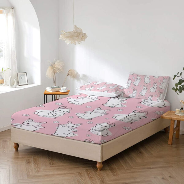 Unicorn Fitted Sheet Set Twin Size Pink Flower Rainbow Bedding Set for Girls Cute Star Multi-Colour Sheet Microfiber Kids Twin Sheets with 1 Pillowcases Girls Sheets