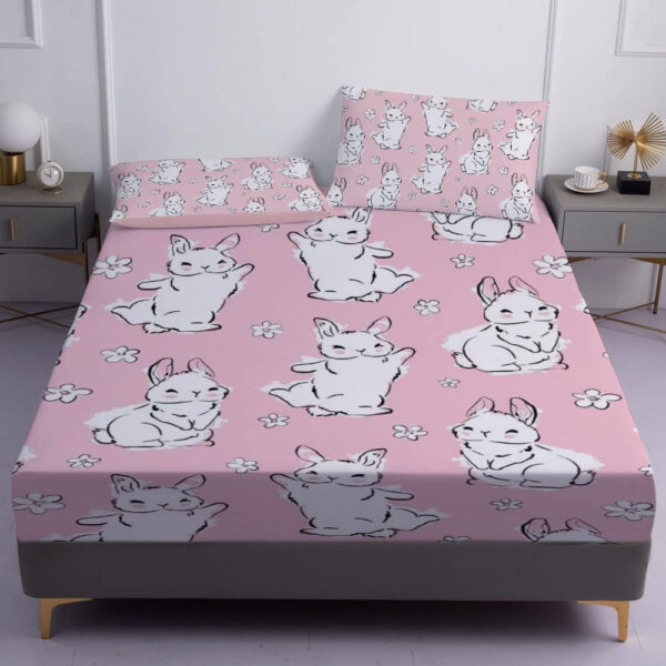 Unicorn Fitted Sheet Set Twin Size Pink Flower Rainbow Bedding Set for Girls Cute Star Multi-Colour Sheet Microfiber Kids Twin Sheets with 1 Pillowcases Girls Sheets